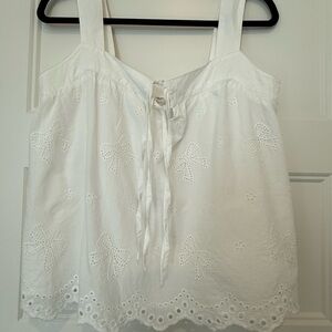 Chic White Bow Embroidered Women's Blouse